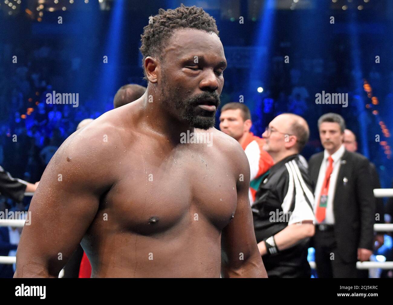 Boxing - European boxing heavyweight championship fight - Hamburg, Germany - 7/5/16 -Britain's Dereck Chisora after the fight against Bulgaria's Kubrat Pulev  REUTERS/Fabian Bimmer Stock Photo