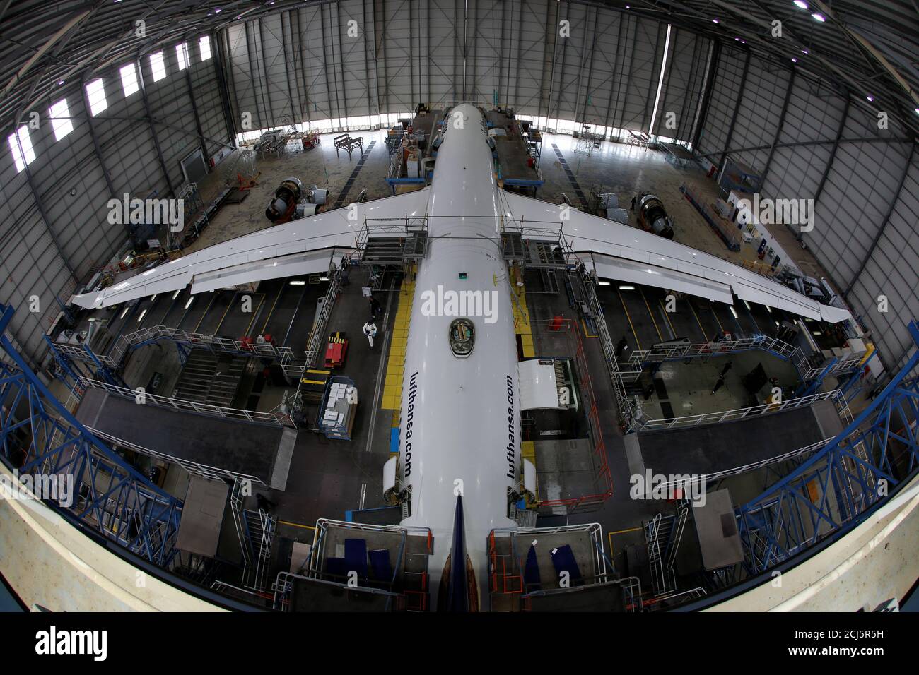 A Lufthansa Airbus A330 300 Aircraft Undergoes Maintenance In A Hangar At Lufthansa Technik Malta At Malta International Airport Outside Luqa Malta March 27 2018 Reuters Darrin Zammit Lupi Stock Photo Alamy