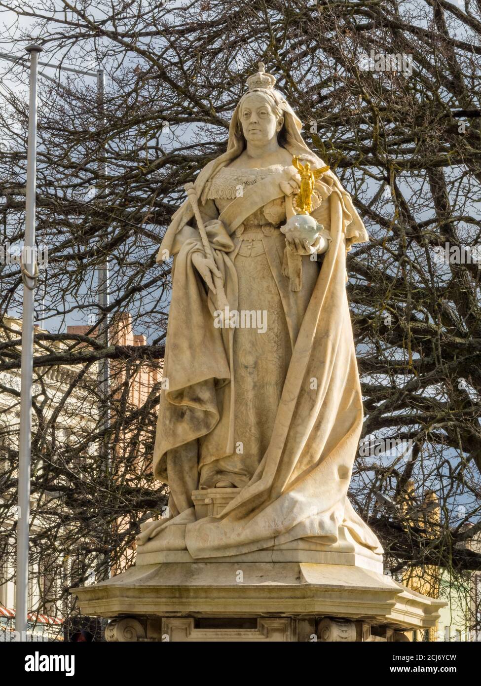 This statue  commissioned by the citizens of Ballarat in 1897 commemorates Queen Victoria's Diamond Jubilee - Ballarat, Victoria, Australia Stock Photo