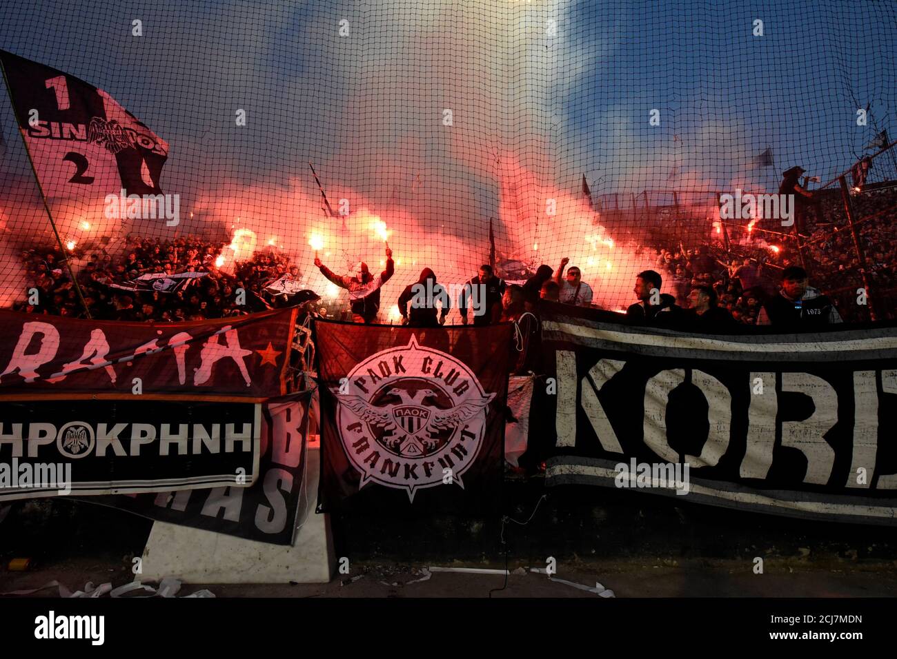 Soccer Football Super League Greece Paok V Levadiakos Toumba Stadium Thessaloniki Greece April 21 19 Paok Fans Reuters Alexandros Avramidis Stock Photo Alamy