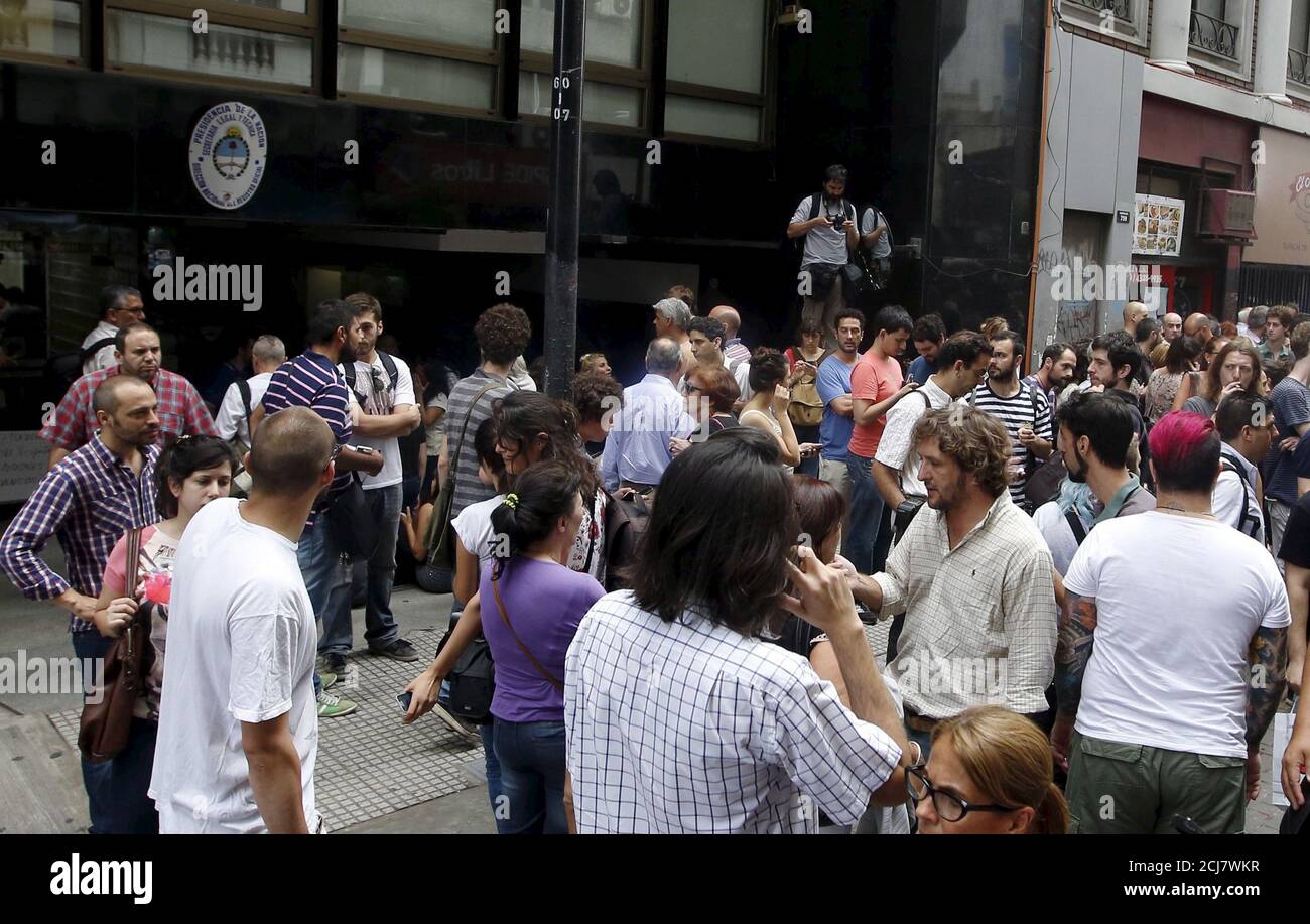 People Gather Outside The Federal Authority On Audio Visual Communications Services Afsca Headquarters In Buenos Aires December 23 2015 Argentina S New Government Fired Martin Sabbatella The Country S Chief Media Regulator On Wednesday