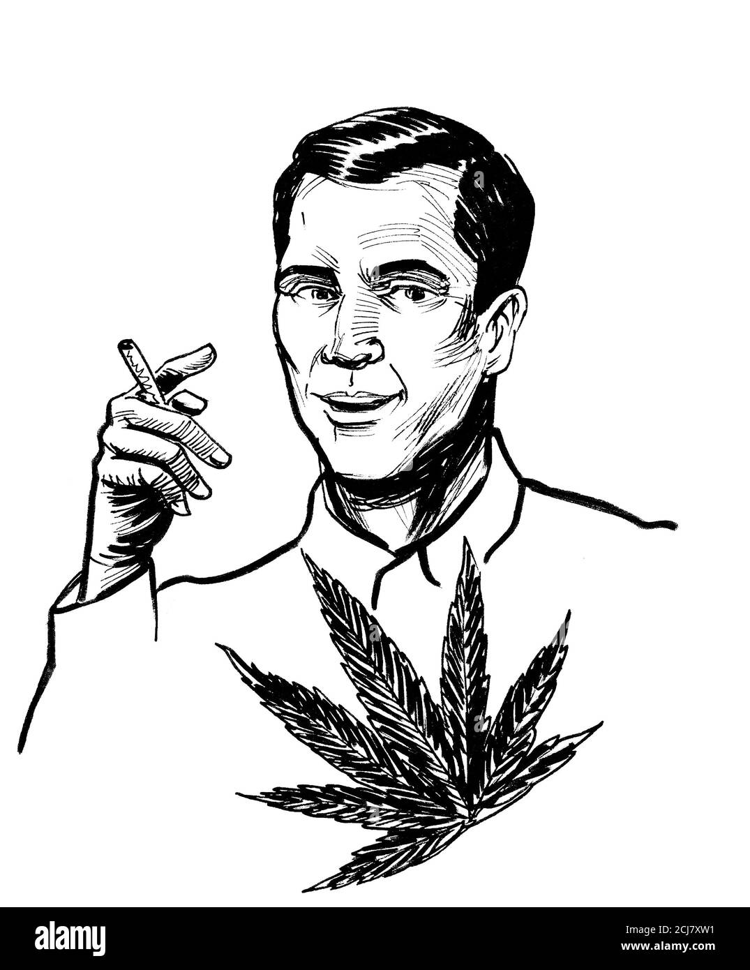 drawings of people smoking weed