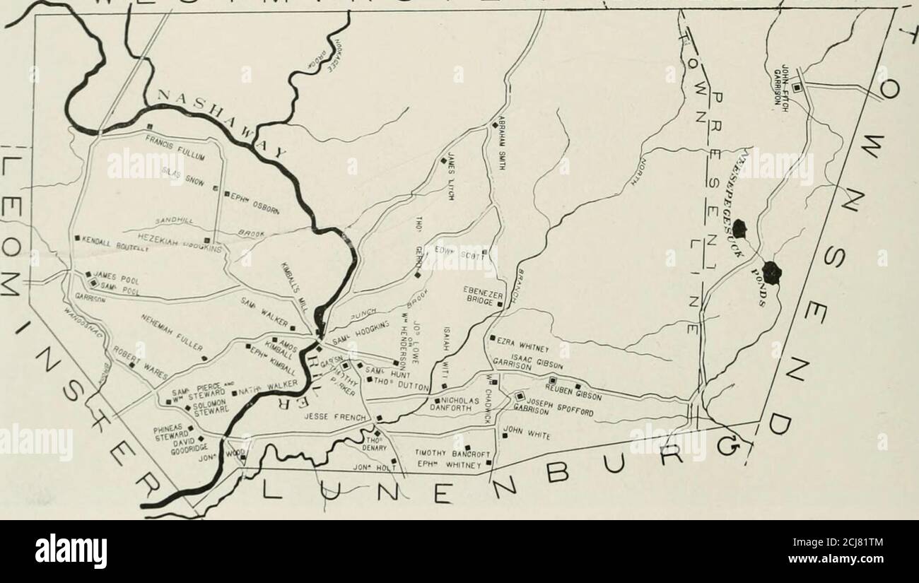 . Fitchburg past and present . VIEW OF FITCHBURG FROM HALES HILL, 1856. W.ESTM I NSTER