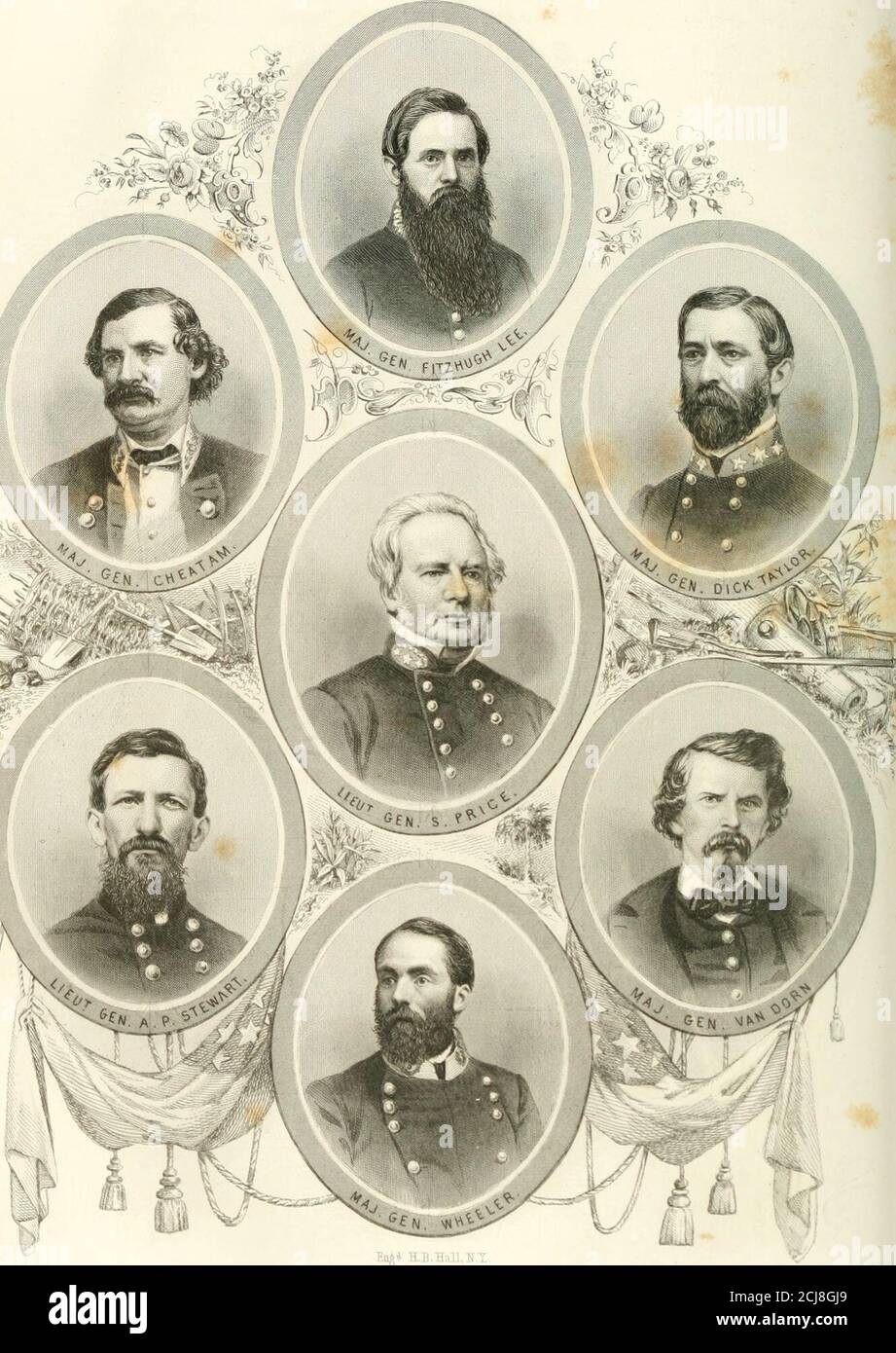 . The early life, campaigns, and public services of Robert E. Lee; with a record of the campaigns and heroic deeds of his companions in arms . mment, was, that he had exe-cuted three soldiers iov firing into a fiack of chickens on the line oftheir march ! The facts were, that Gen. Braj^g was makinsr a move-ment at the time in close proximity to the enemys lines; that thereport of a musket endangered the safety of the whole army; that 308 GENERAL BRAXTON BRAGG. the troops had been so warned; and that the men who fired, andrisked an alarm that put the whole army in peril, were instantlyand prope Stock Photo