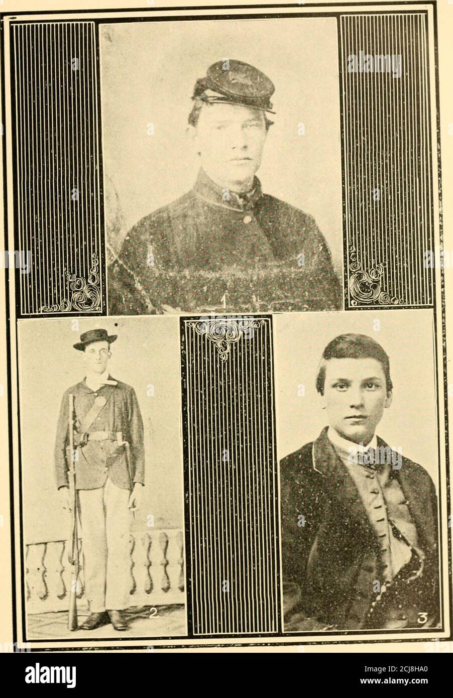 . History of the First battalion Pennsylvania six months volunteers and the 187th regiment Pennsylvania volunteer infantry; six months and three years service, civil war, 1863-1865; . wAi.ii.k i;. Ri UN. J ^-oRrijRAi. juiiN j. iii-:s&gt;. CORPORA!. I.MWIS It. MI1.XI-:R. 4 HHXRV GABLE. COM PAX V B.. , Mll/roX B. RF.VXOLDS. 2 WILLIAM H. HAMILTON. .^ JOSEPH V. CAMPBELL.COMP.XV B. PENNSYLVANIA VOLUNTEER INFANTRY I33 1865, Captain John E. Parsons, of the 150th P. V., was madeLieutenant Colonel of the Regiment at the request of the Companyofficers, and on the nth of May was made Colonel. CaptainEg Stock Photo