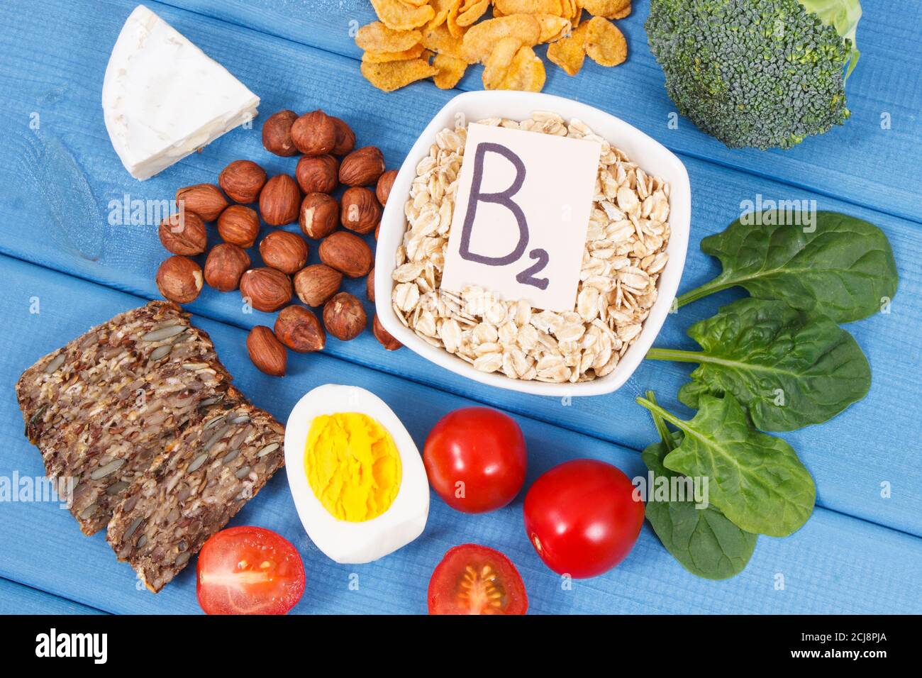 Ingredients containing vitamin B2 and dietary fiber, natural sources of