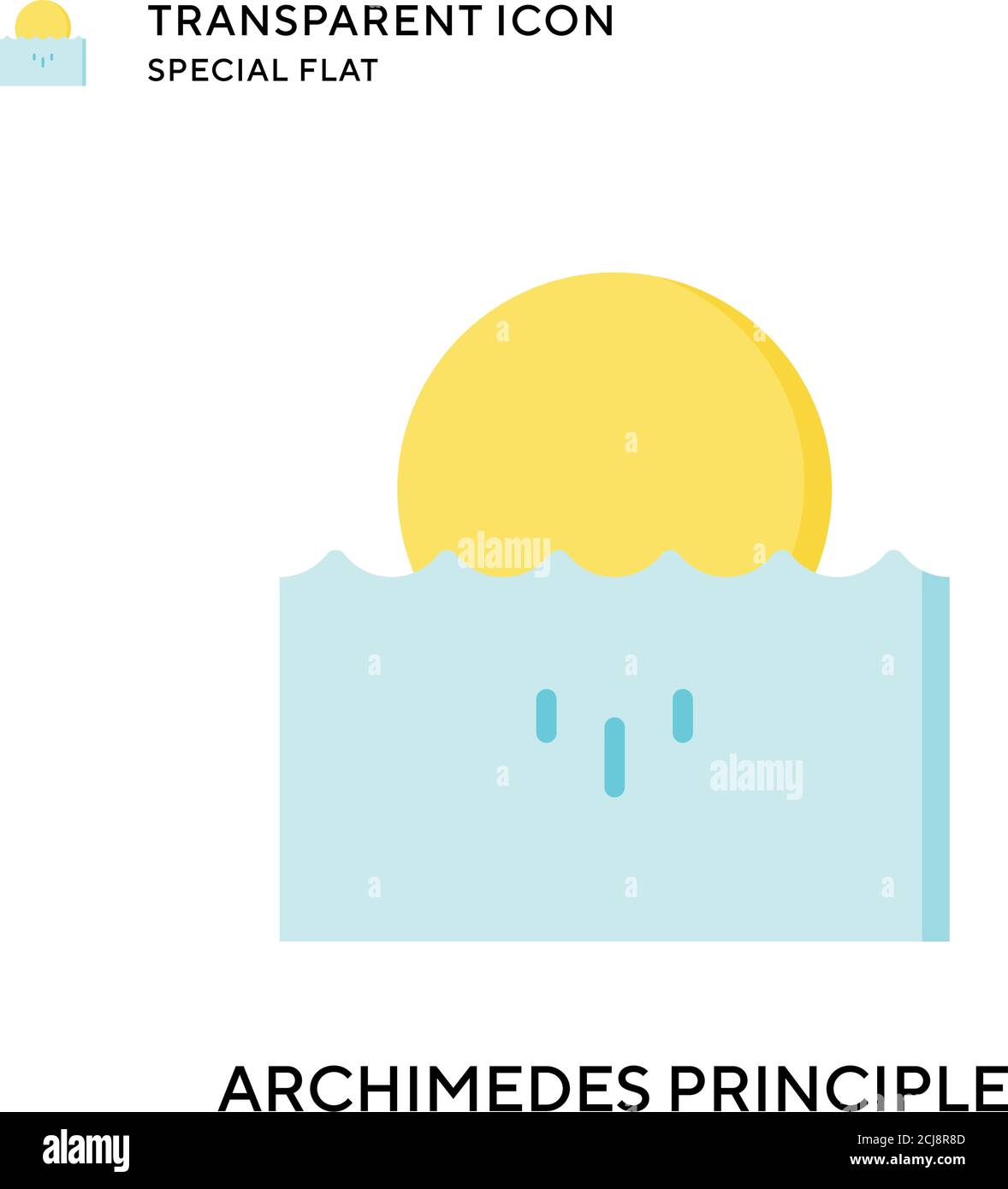Archimedes principle vector icon. Flat style illustration. EPS 10 ...