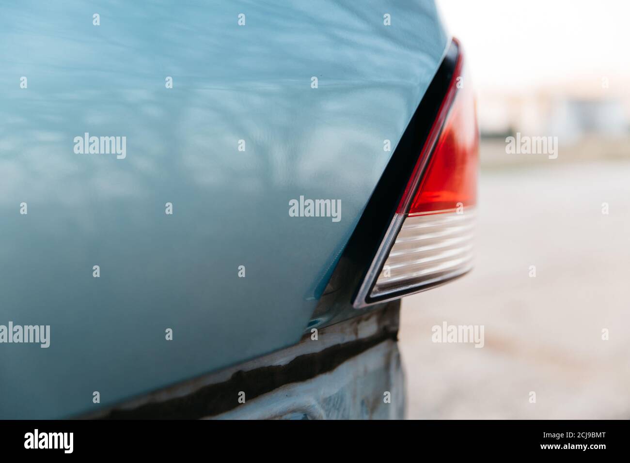Car tail light broken in an accident Stock Photo Alamy