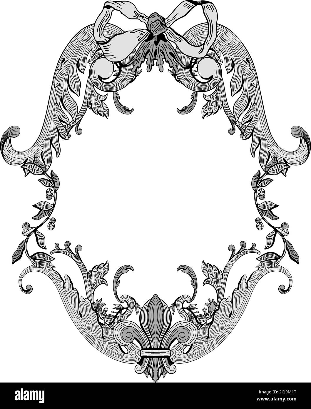 Frame ornamental decorative baroque elegant. Suitable for wedding invitations, postcards and other projects. Stock Vector