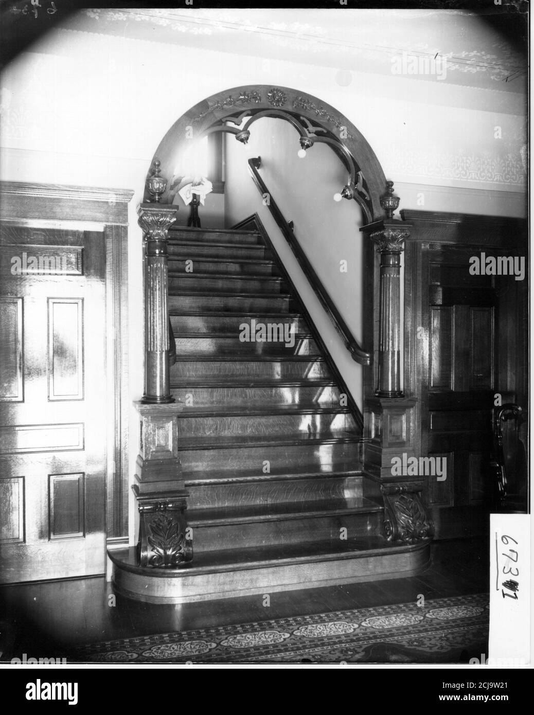 Interior staircase at George Munns house 1905 Stock Photo - Alamy