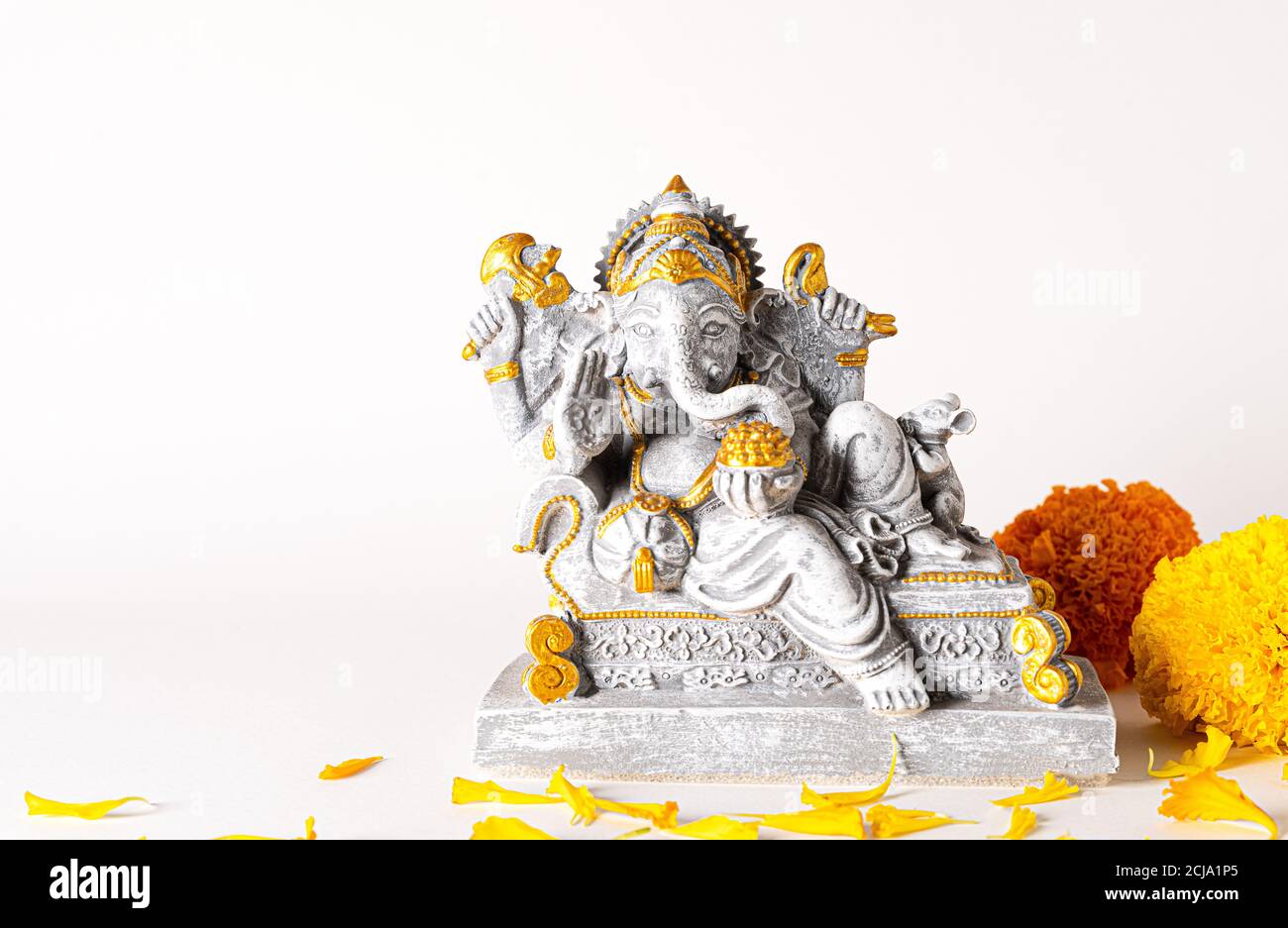 Happy Ganesh Chaturthi festival, Lord Ganesha statue with beautiful texture  on white background, Ganesh is hindu god of Success Stock Photo - Alamy