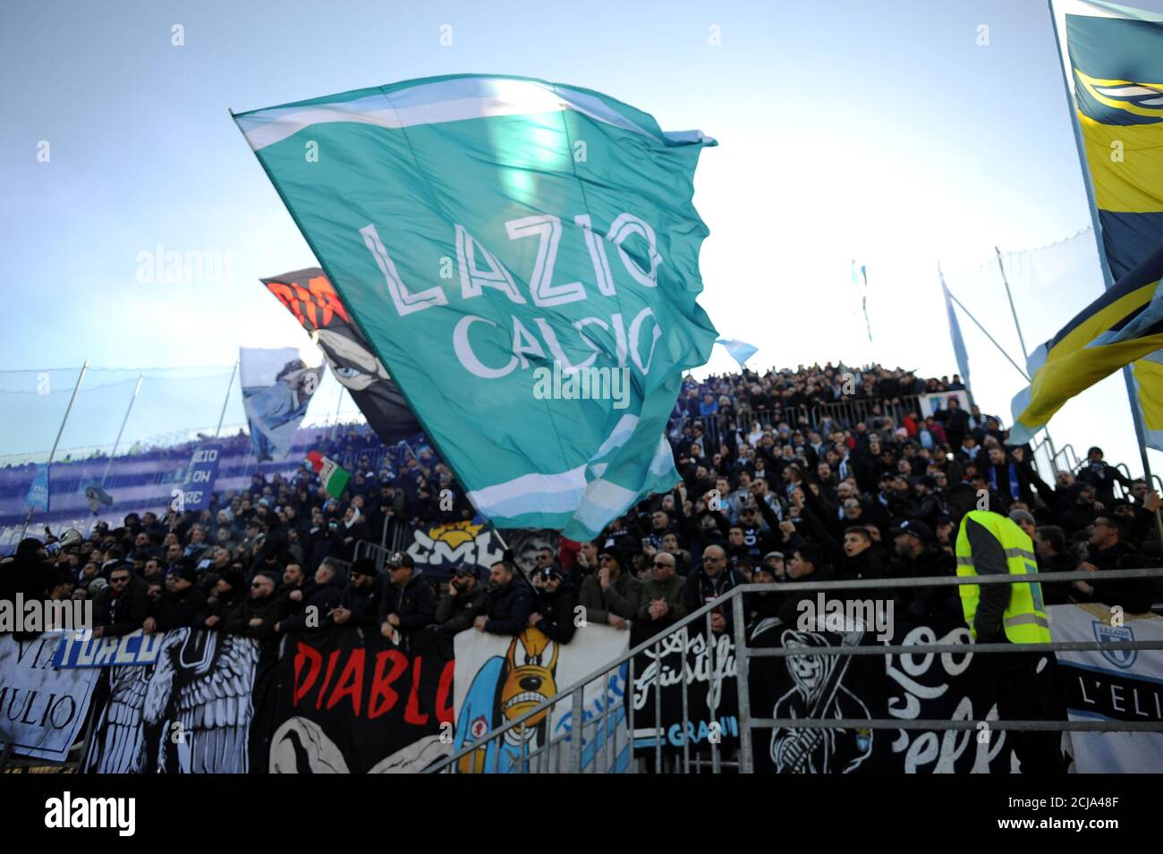 Soccer Football - Serie A - Brescia v Lazio - Stadio Mario Rigamonti, Brescia, Italy - January 5, 2020  Lazio fans  REUTERS/Daniele Mascolo Stock Photo