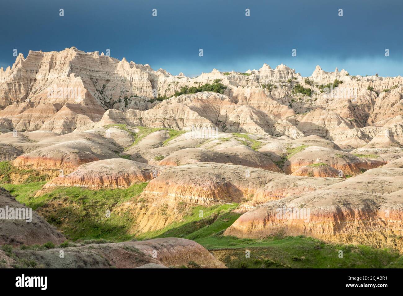 Eroded hills landscape, Badlands National Park, South Dakota, USA. Stock Photo