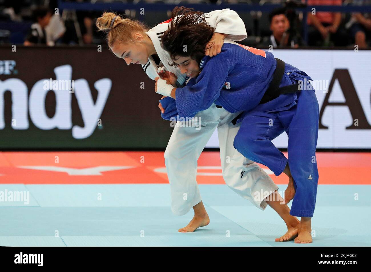 Judo World Judo Championships Women Under 48kg Preliminary Nippon Budokan Arena Tokyo Japan August 25 2019 Ukraine S Daria Bilodid And Portugal S Catarina Costa Compete Reuters Kim Kyung Hoon Stock Photo Alamy