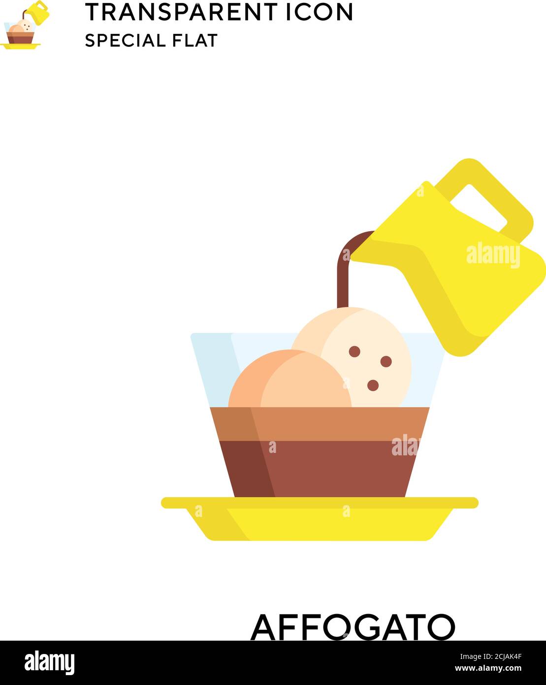 Affogato coffee recipe in disposable plastic cup Vector Image