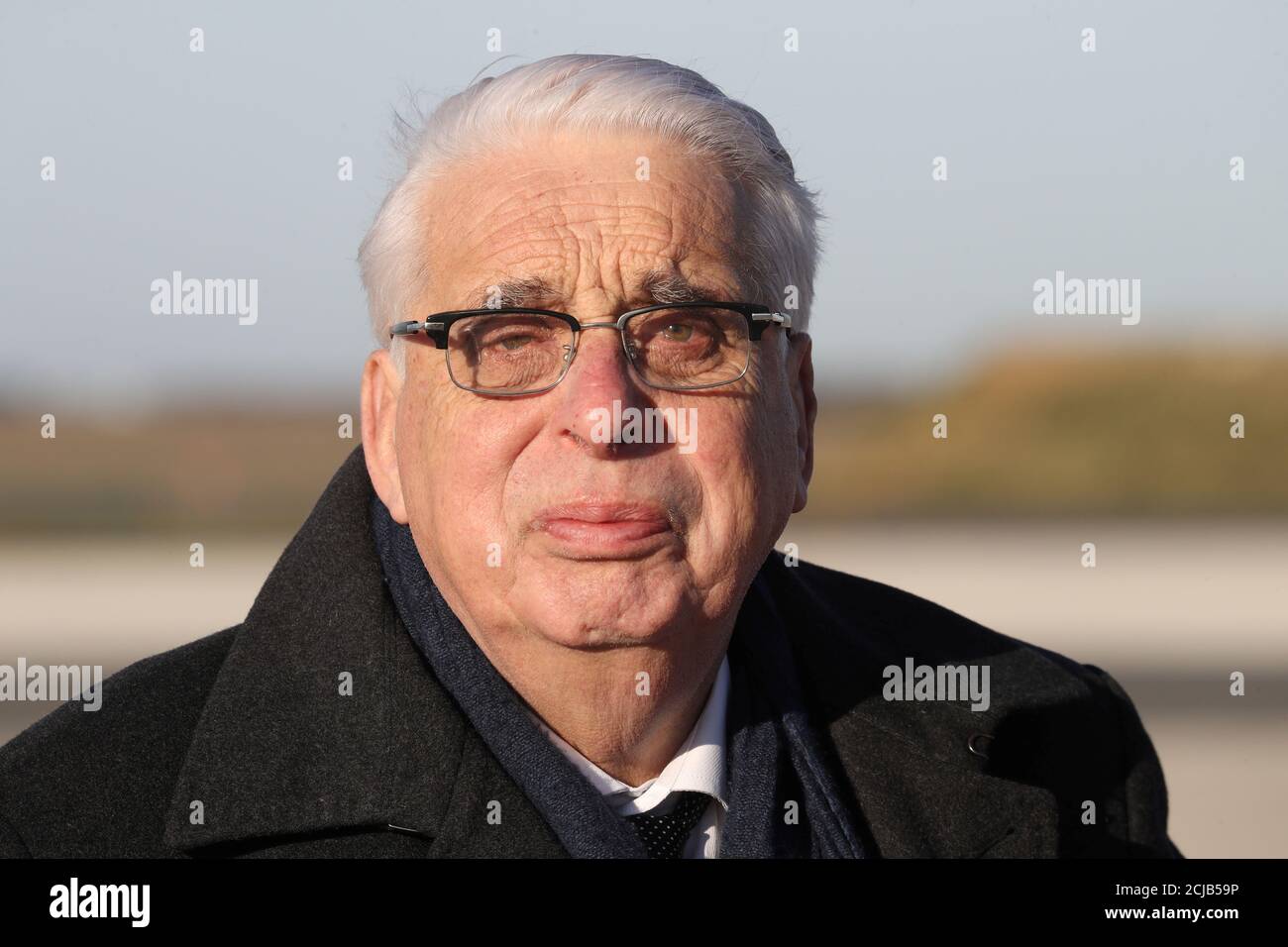 French Senator Jean-Pierre Sueur poses at the 123 Air Base of Orleans-Bricy  before attending French President's New Year speech to France's armed  forces, in Boulay-les-Barres near Orleans, France January 16, 2020. Ludovic
