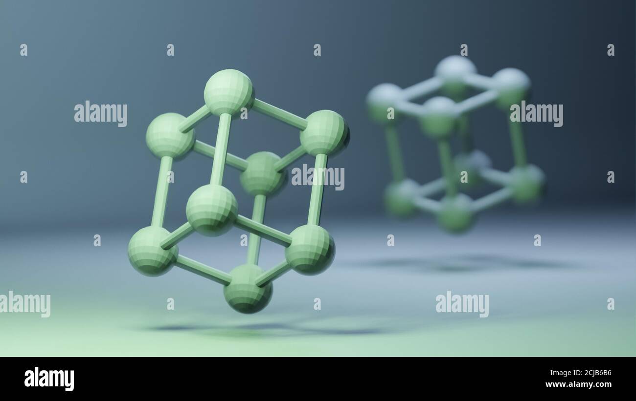 Molecules model structure, render illustration, conceptual background