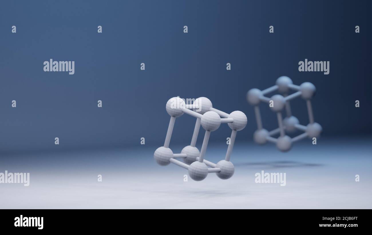 Molecules model structure, render illustration, conceptual background for research, science, chemistry, medicine, molecular biology, technology 4K UHD Stock Photo