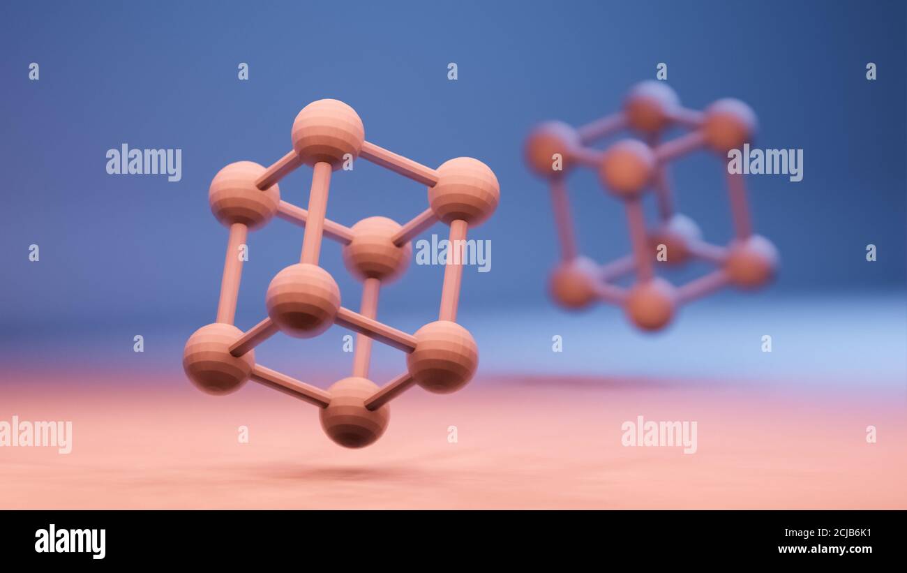 Molecules model structure, render illustration, conceptual background