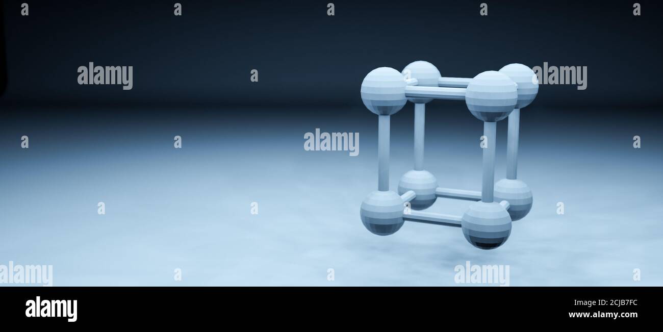 Molecules model structure, render illustration, conceptual background