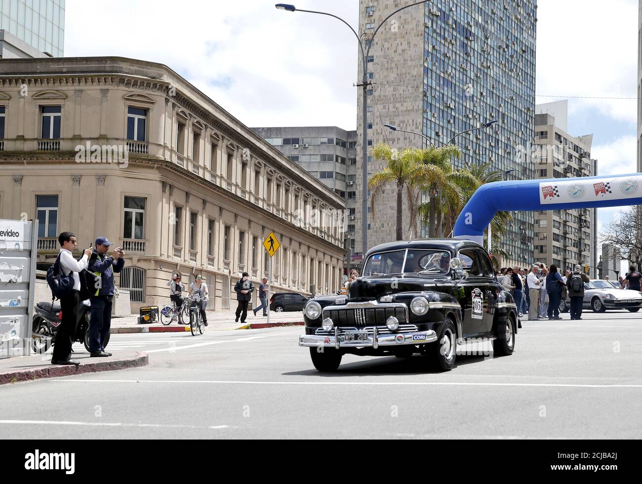 A 1947 Mercury participates in the 25th edition of the '1000 millas sport e historicos' (1000 miles sports and classic) race in Montevideo, October 28, 2015. The race will cover 1000 miles from 28 to 31 of October.  REUTERS/Andres Stapff Stock Photo