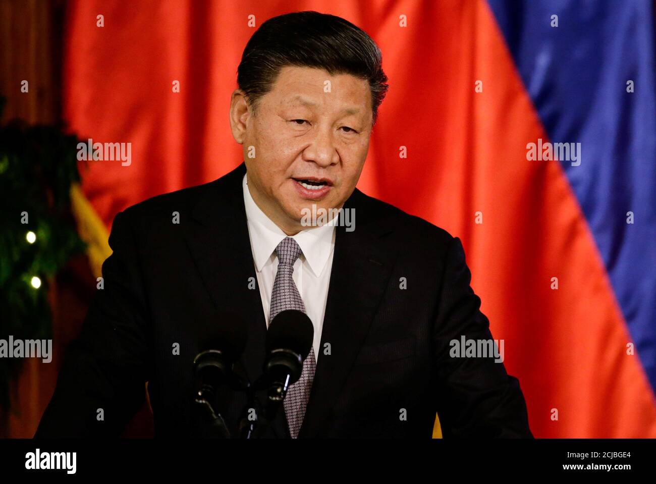 China's President Xi Jinping speaks during a joint news statement at the Malacanang presidential palace in Manila, Philippines, November 20, 2018. Mark Cristino/Pool via Reuters Stock Photo
