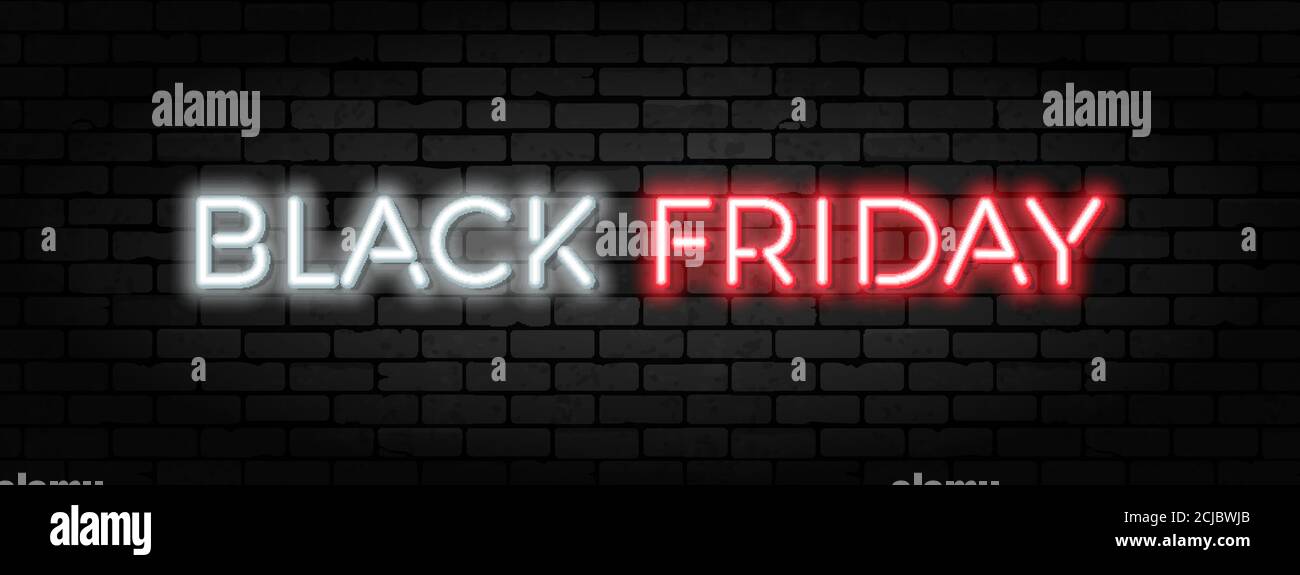 Black Friday Sale Neon Frame Stock Vector