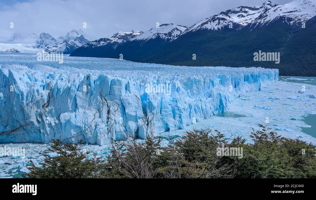 Perito Moreno glacier from top view point Stock Photo