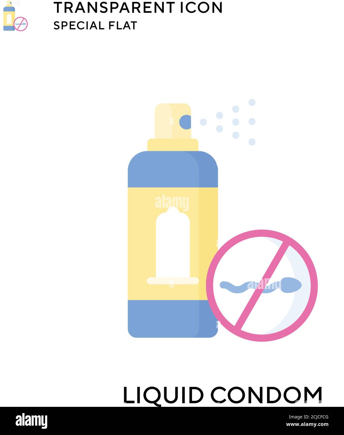 Liquid condom vector icon. Flat style illustration. EPS 10 vector. Stock Vector