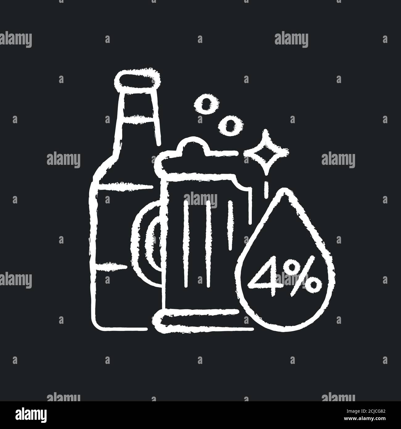 Alcohol chalk white icon on black background Stock Vector Image & Art ...