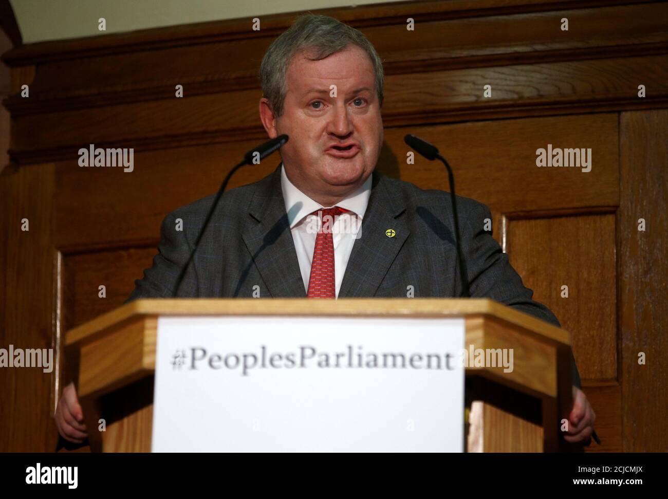 Ian Blackford speaks at the event about opposing the suspension of parliament to prevent no deal Brexit in London, Britain August 27, 2019.  REUTERS/Henry Nicholls Stock Photo