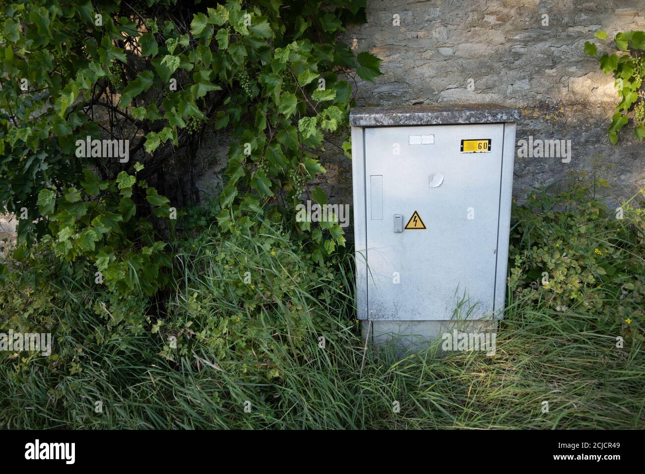 Transformer box in a garden Stock Photo Alamy
