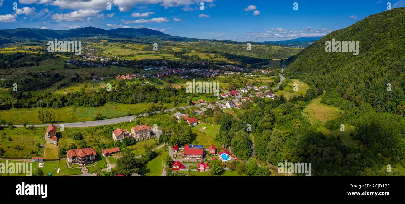 Aerial View Of Sanatorium Kvitka Poloniny In Solochyn Village Svalyava aerial-view-of-sanatorium-kvitka-poloniny-in-solochyn-village-svalyava