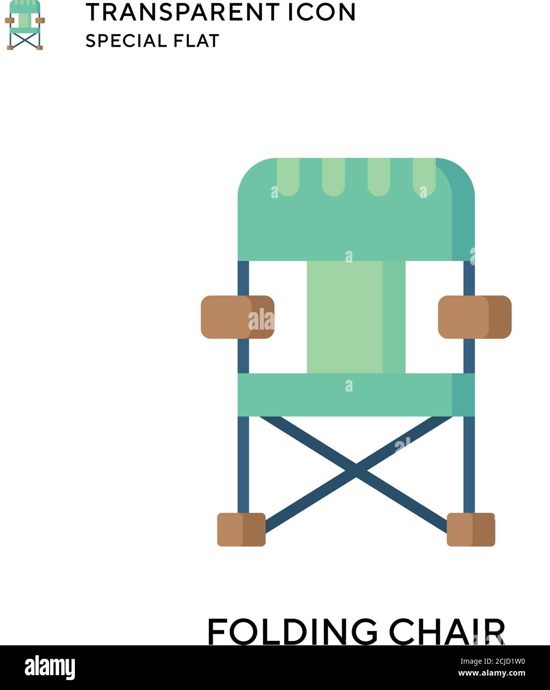 Folding chair vector icon. Flat style illustration. EPS 10 vector. Stock Vector