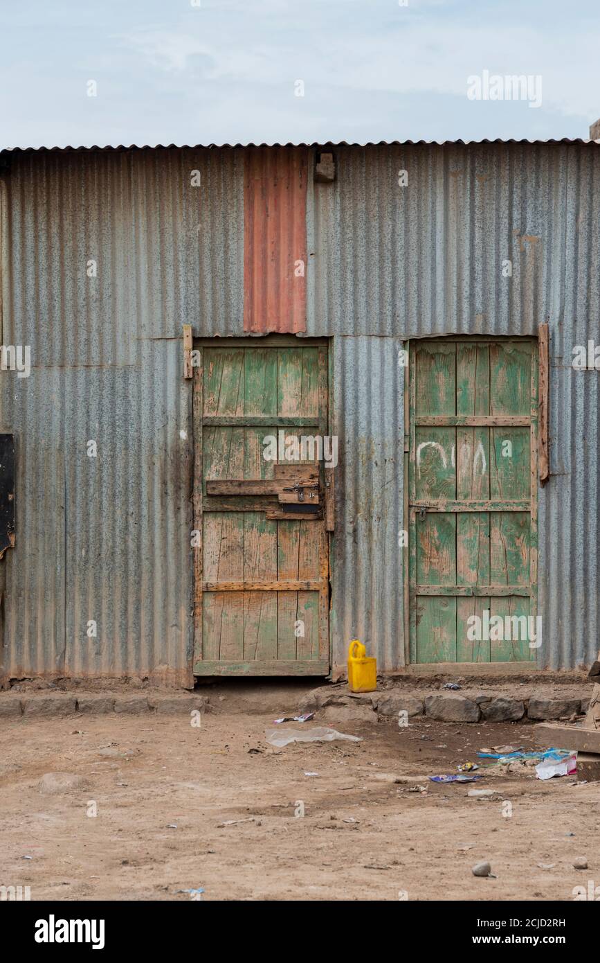 Metal zinc made poor old house in Djibouti, East Africa Stock Photo Alamy