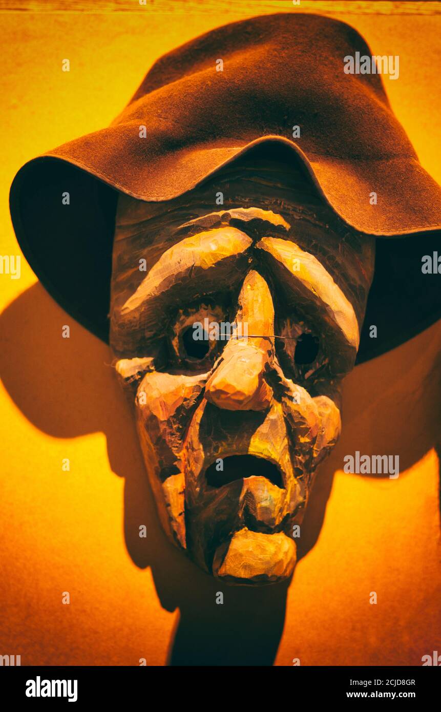 Scary mask for the traditional harvest festival in the Baltic countries in  orange tones Stock Photo - Alamy