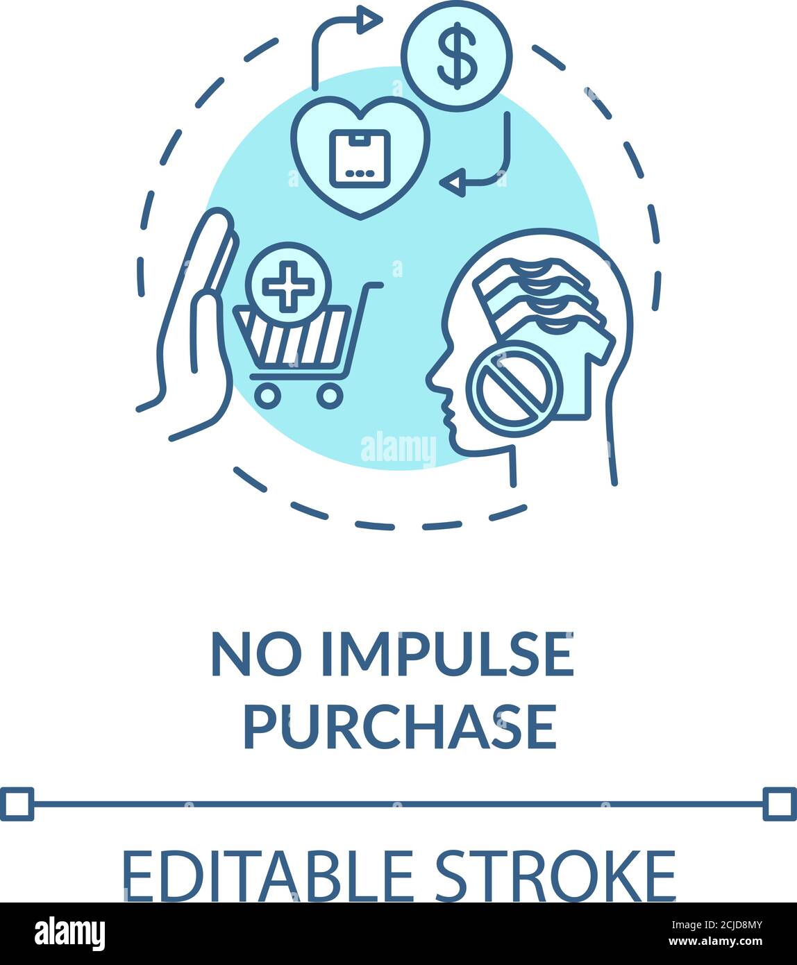 No impulse purchase concept icon Stock Vector