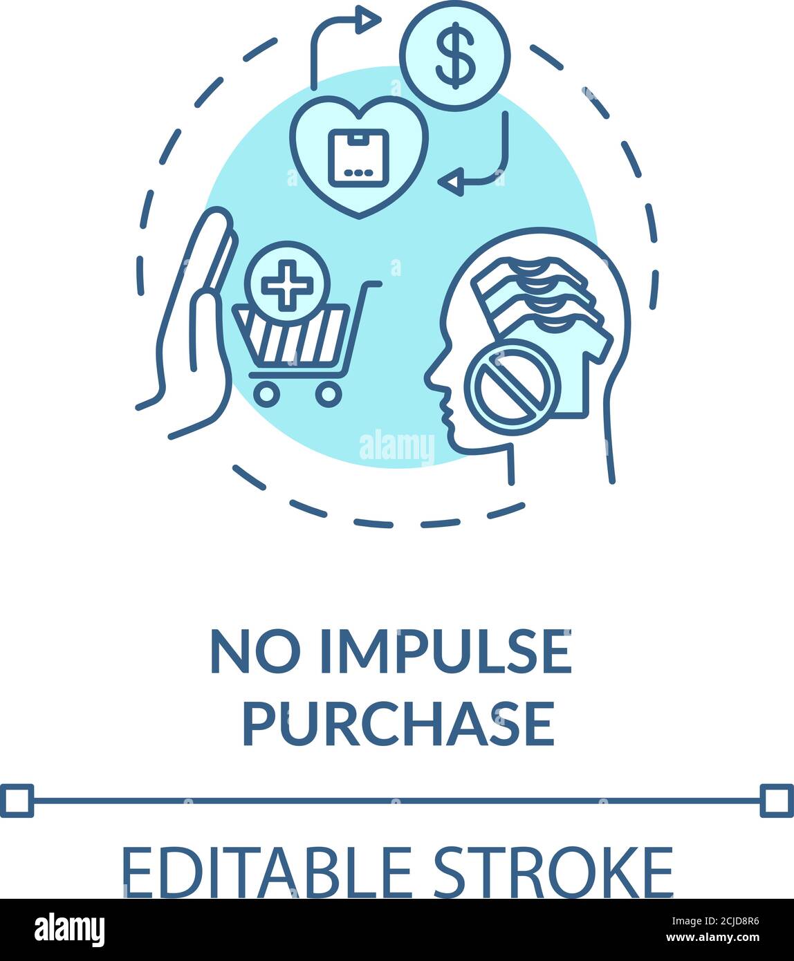 No impulse purchase concept icon Stock Vector