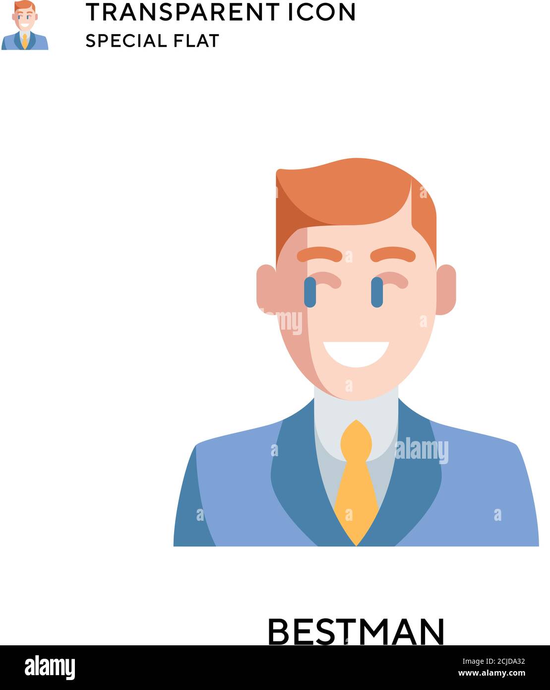 Bestman vector icon. Flat style illustration. EPS 10 vector. Stock Vector