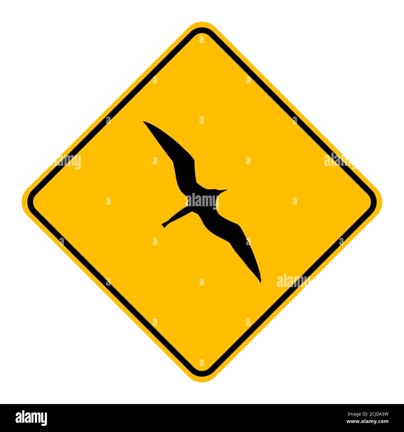 Frigate bird and road sign Stock Photo - Alamy
