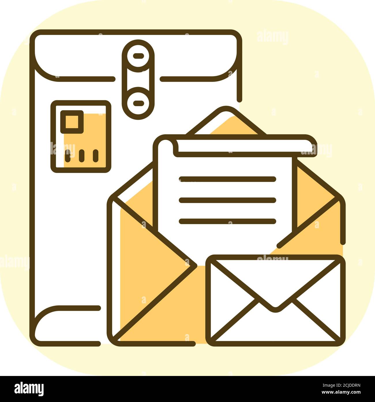 Postbox yellow RGB color icon Stock Vector