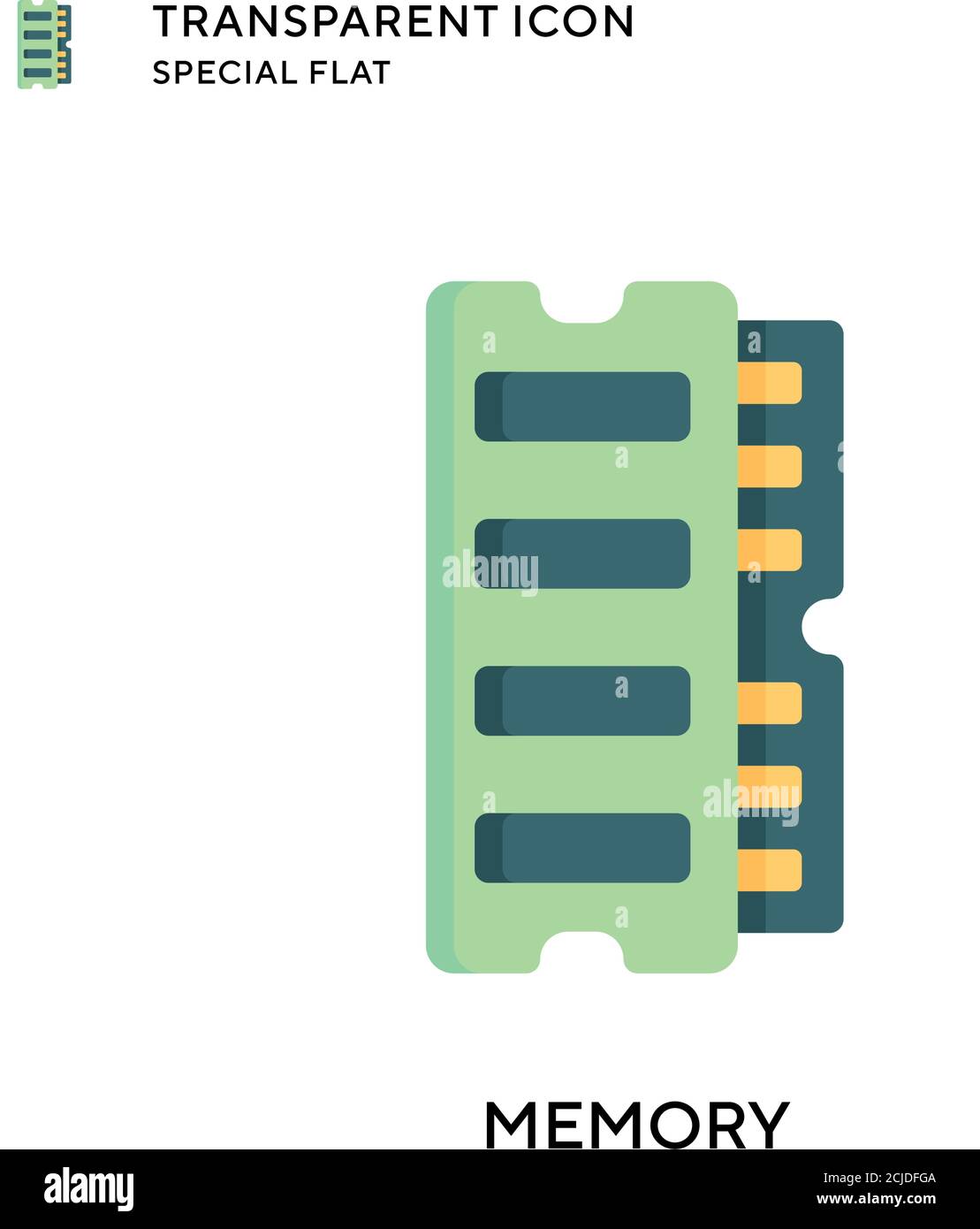 Memory vector icon. Flat style illustration. EPS 10 vector. Stock Vector