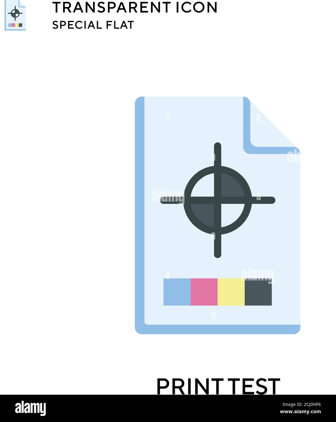 Print test vector icon. Flat style illustration. EPS 10 vector. Stock Vector