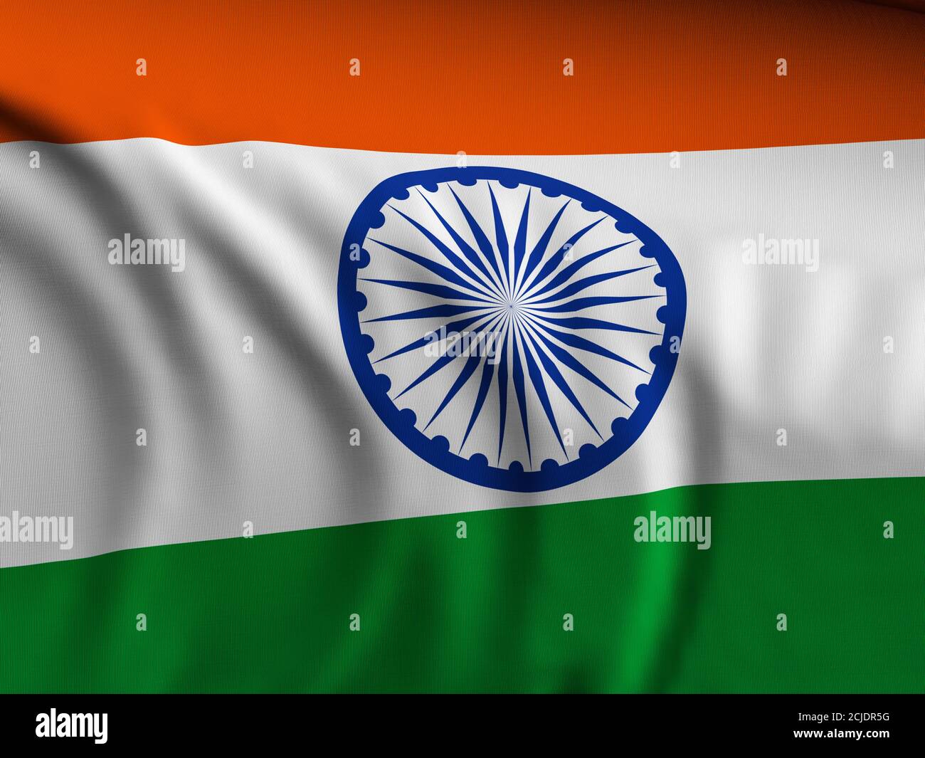 Waving close-up India flag background. 3d illustration Stock Photo - Alamy
