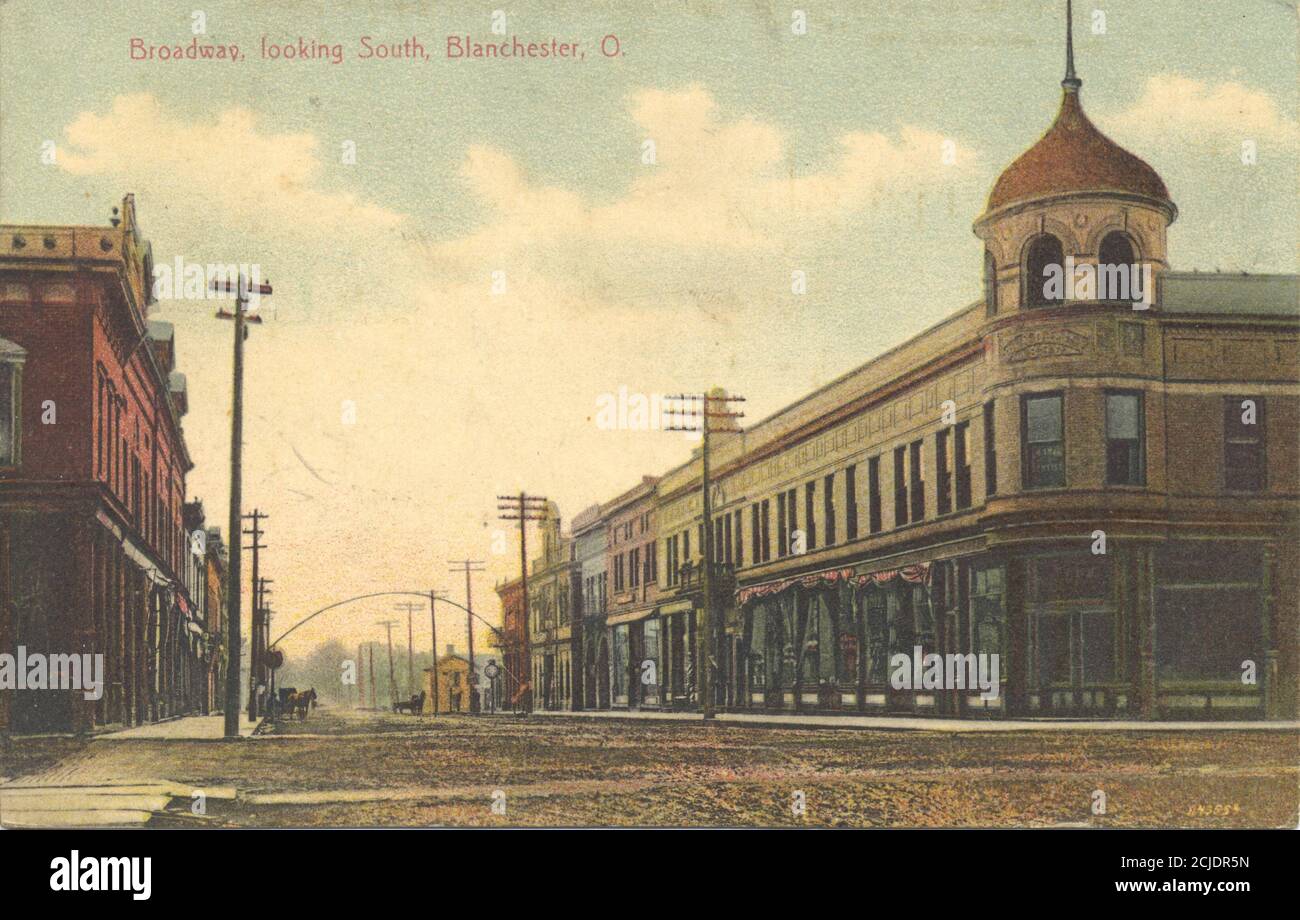 Broadway, looking South, Blanchester, O Stock Photo Alamy