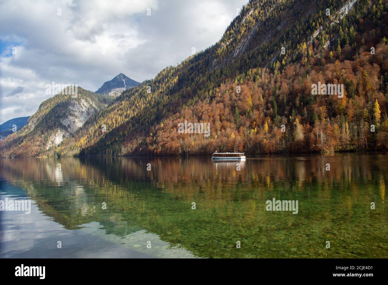 Konigssee natural lake, Berchtesgaden National Park, Bavaria, Germany ...