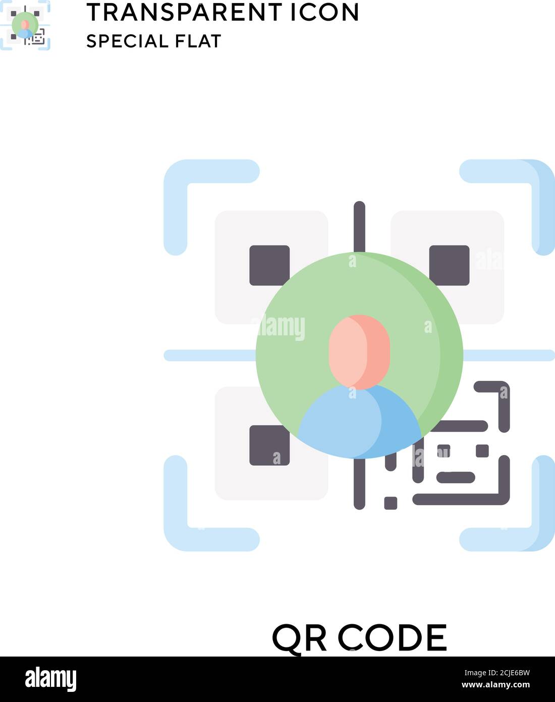 Qr code vector icon. Flat style illustration. EPS 10 vector Stock ...
