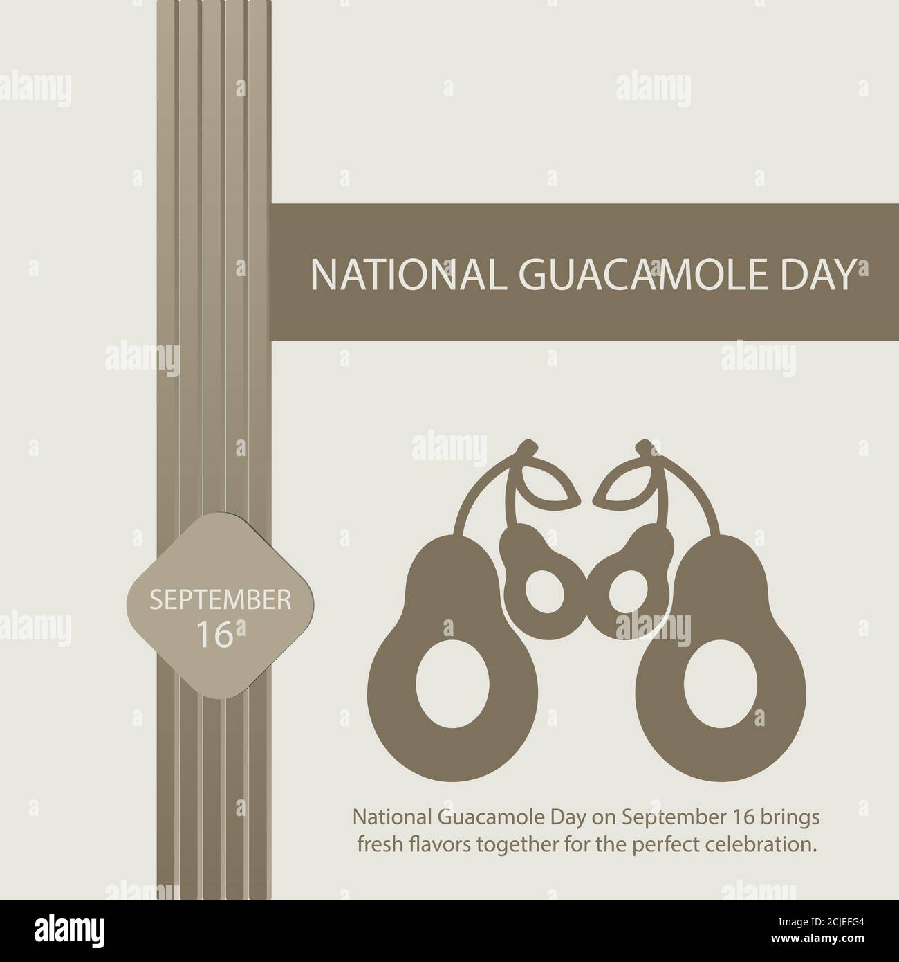 National Guacamole Day on September 16 brings fresh flavors together for the perfect celebration. Stock Vector