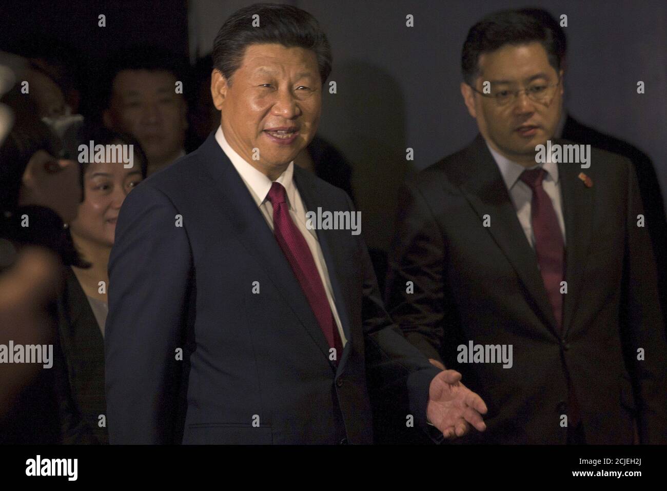 Chinese President Xi Jinping Arrives At A Meeting With Five United States Governors To Discuss Clean