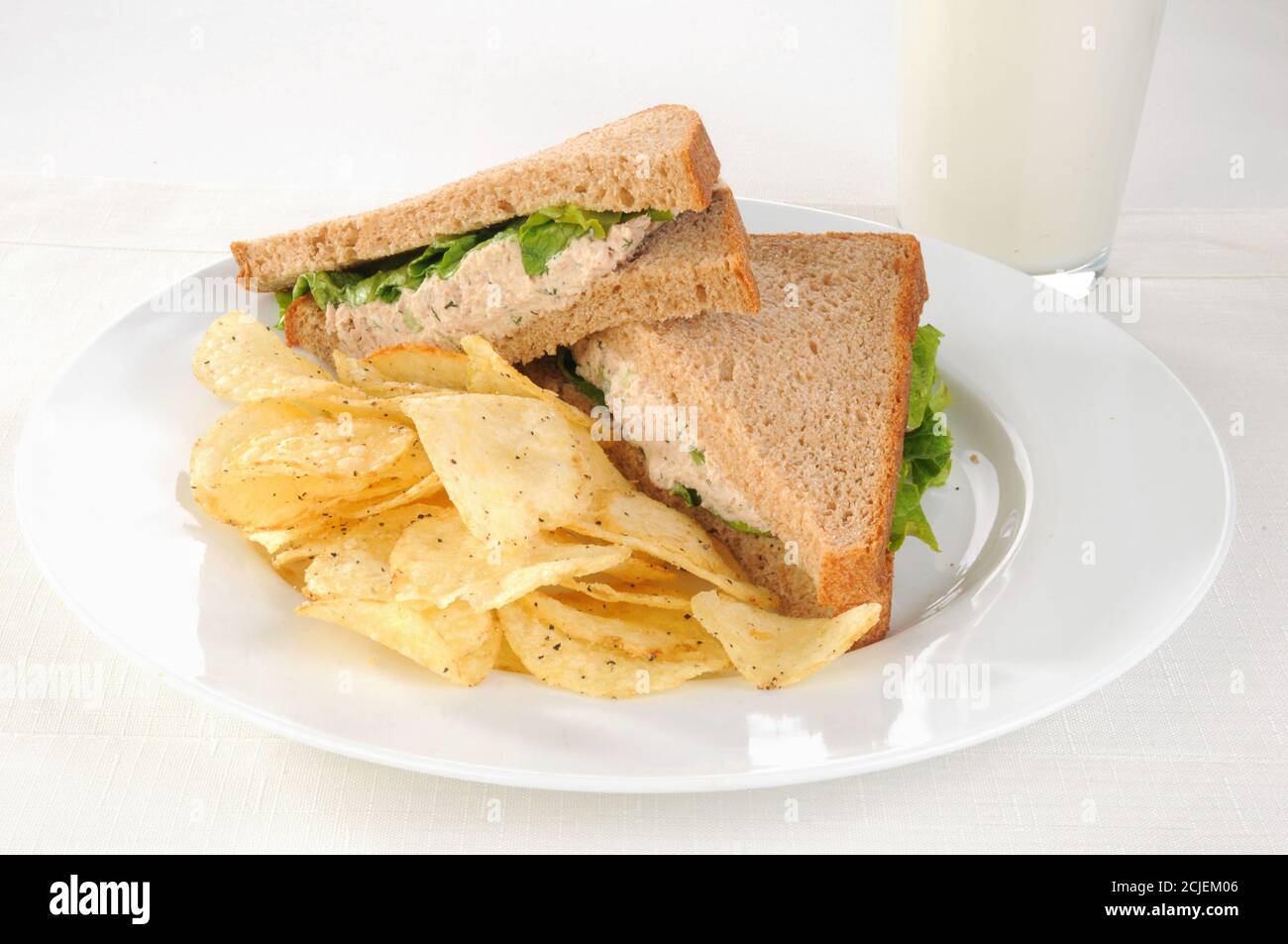 A tuna sandwich on whole wheat bread Stock Photo Alamy